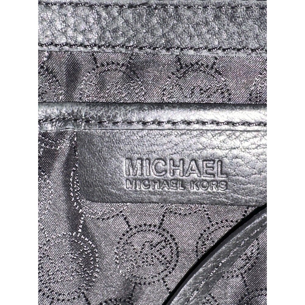 Michael Kors Bedford Black Pebbled Leather Satchel Crossbody Bag Gold Hardware - Picture 16 of 16